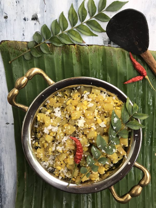 Banana Stem Curry | Vazhaithandu with moong dal | Saffron Trail