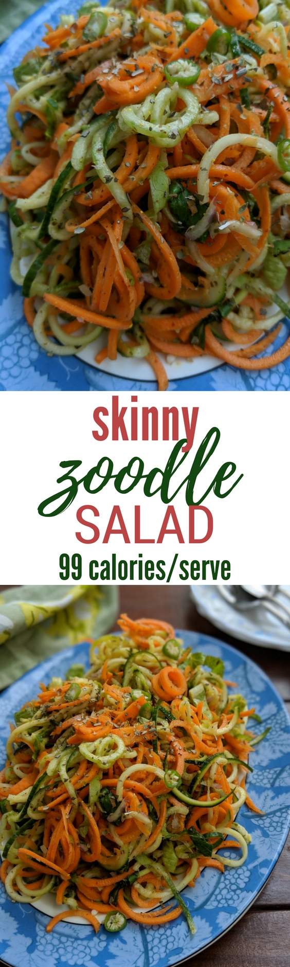 Skinny Spiralized Salad with Zucchini, Cucumber and Carrots | 99 ...