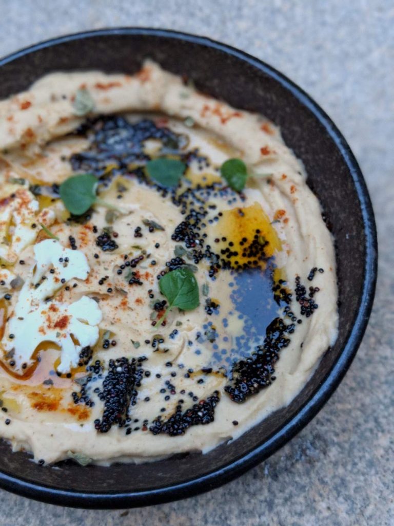 Tandoori Cauliflower Hummus with Crispy Quinoa - An Unusual Hummus Recipe