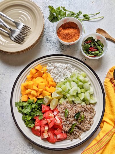 Indian Salad Platter - Rice, Mango, Coconut in a Vegan Gluten Free Salad